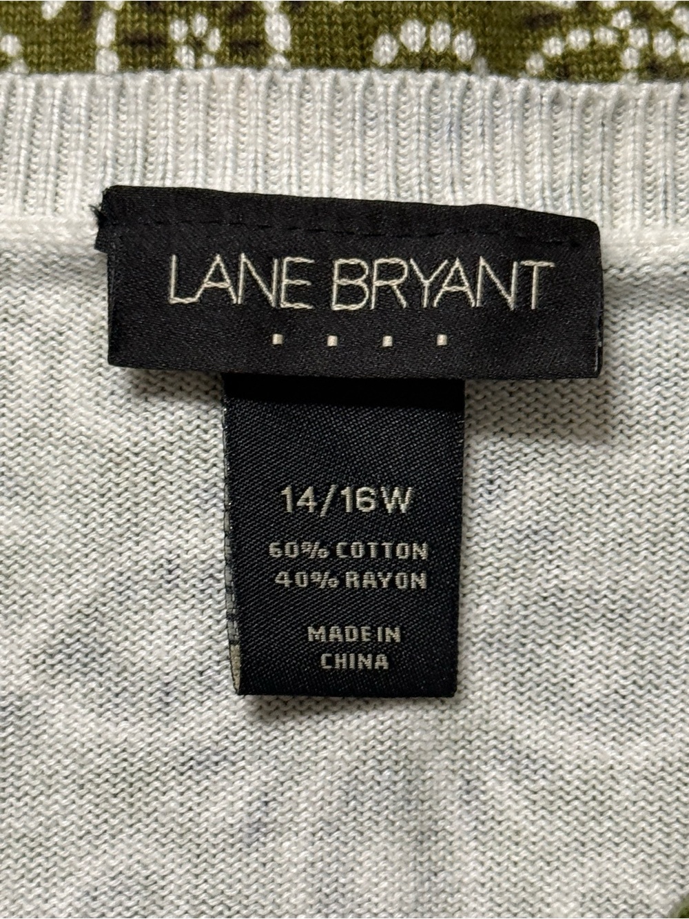 Lane Bryant crewneck button-front olive green cardigan sweater. Size US 14/16W - Picture 7 of 8